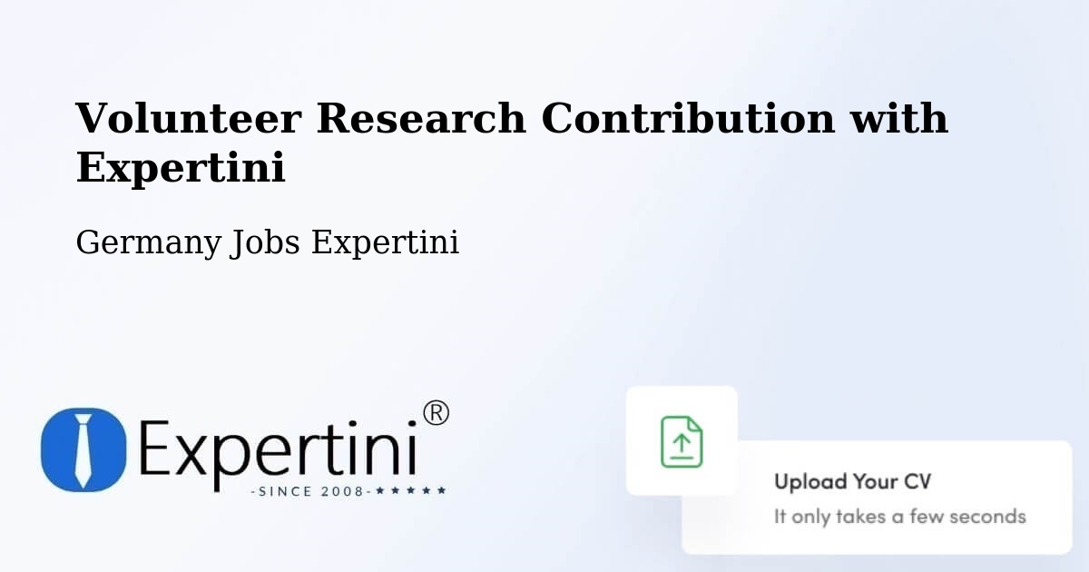 Volunteer Research Contribution Program – Britten - Germany Jobs Expertini